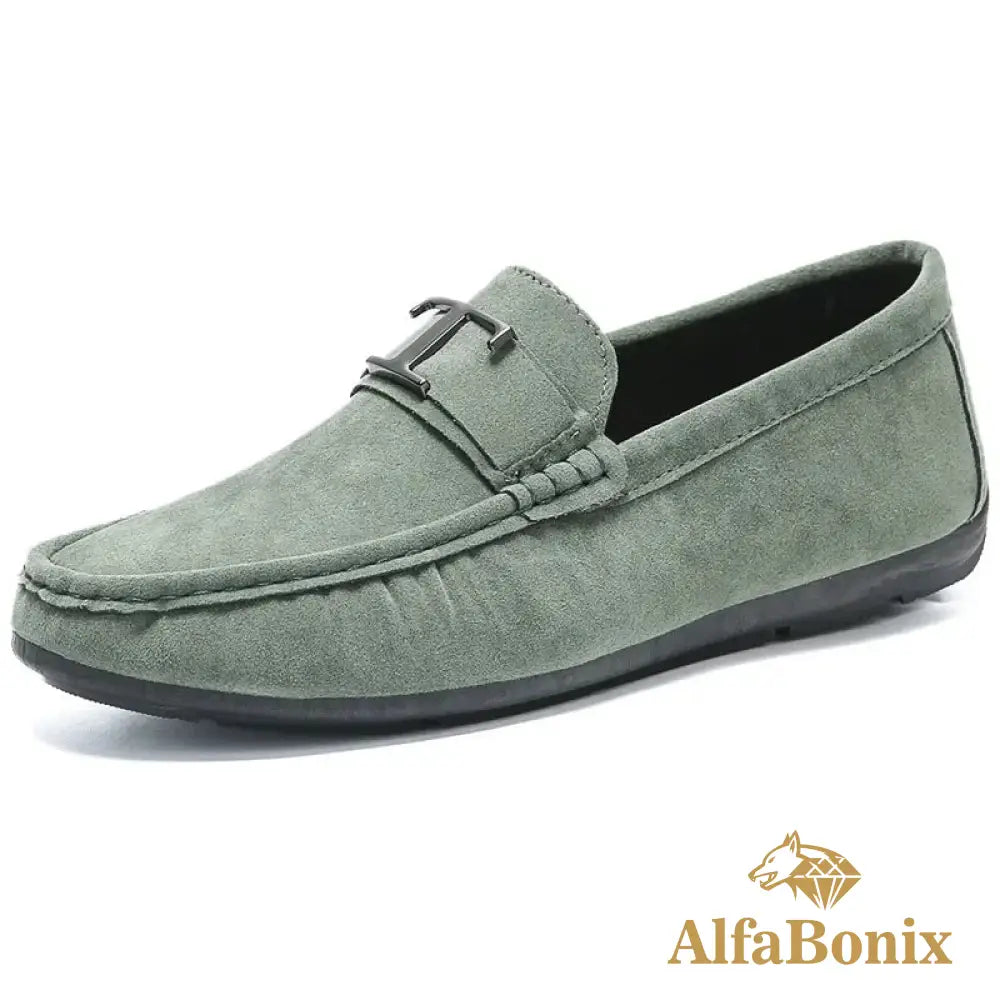 Alphabonix Lyon men's leather loafer, side view